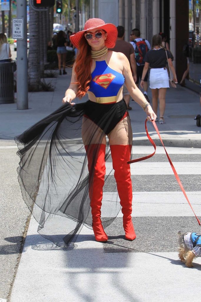 Phoebe Price Poses in a Superwoman Costume in Beverly Hills-2