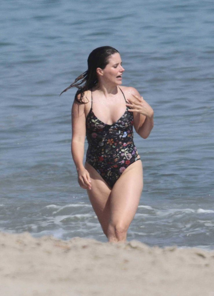 Sophia Bush in Bikini Swimsuit on the Beach in Malibu-3