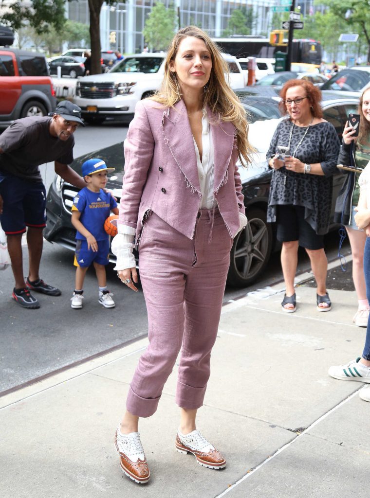 Blake Lively in a Violet Suit