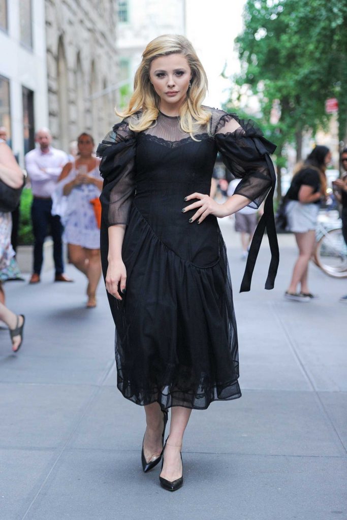 Chloe Moretz in a Black Dress
