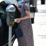 Dianna Agron in a Floral Print Dress Was Seen Out in Los Angeles