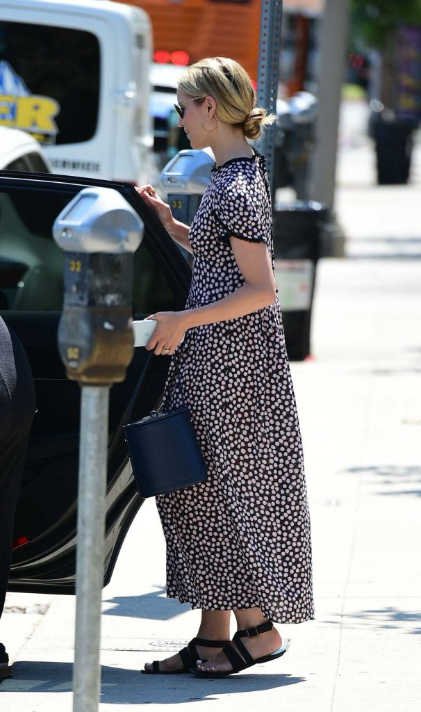 Dianna Agron in a Floral Print Dress