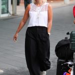 Lily Allen in a White Embroidered Blouse Was Seen at Kingsford Smith International Airport in Sydney