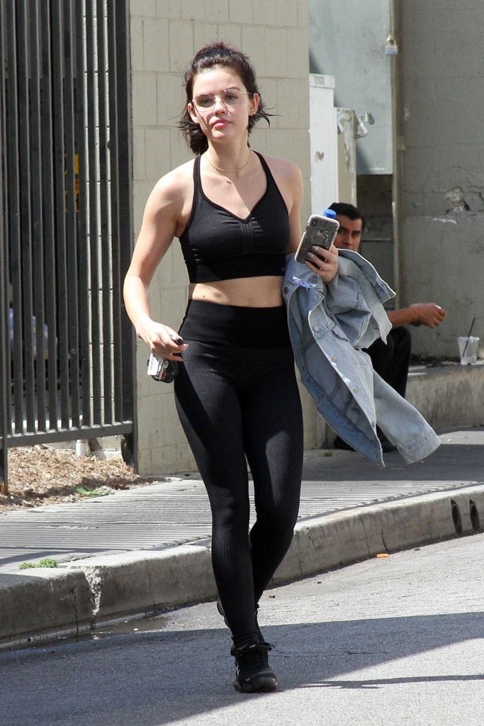Lucy Hale in a Black Sports Top