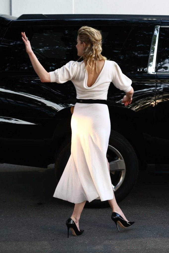 Amber Heard in a White Dress