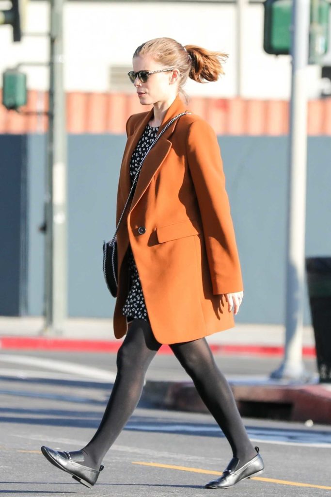 Kate Mara in a Long Orange Blazer