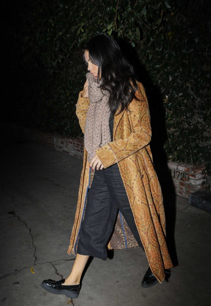 Selena Gomez in a Beige Cardigan