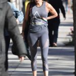 Teri Hatcher in a Gray Tank Top Leaves a Gym in Studio City