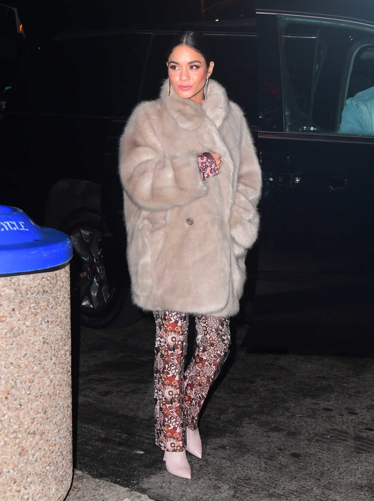 Vanessa Hudgens in a Beige Fur Coat Was Seen in the Bronx, NYC – Celeb ...