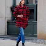 Alexa Chung in a Plaid Coat Was Seen Out in New York