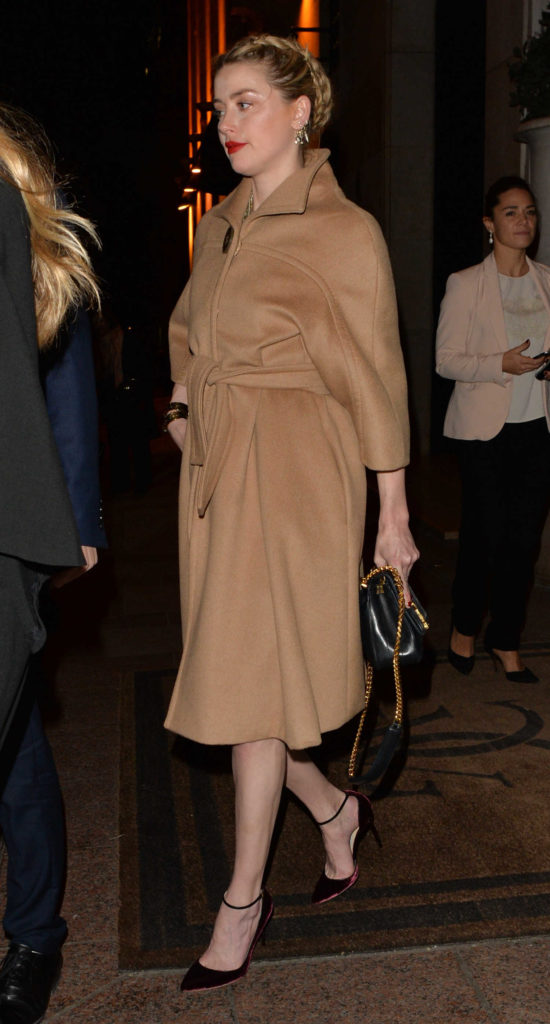 Amber Heard in a Beige Coat