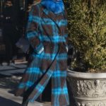Annabelle Wallis in a Plaid Coat Leaves the Bowery Hotel in New York City