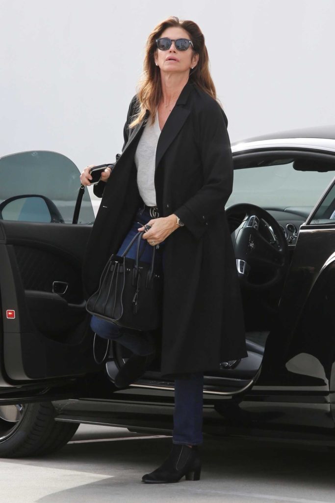 Cindy Crawford in a Black Coat