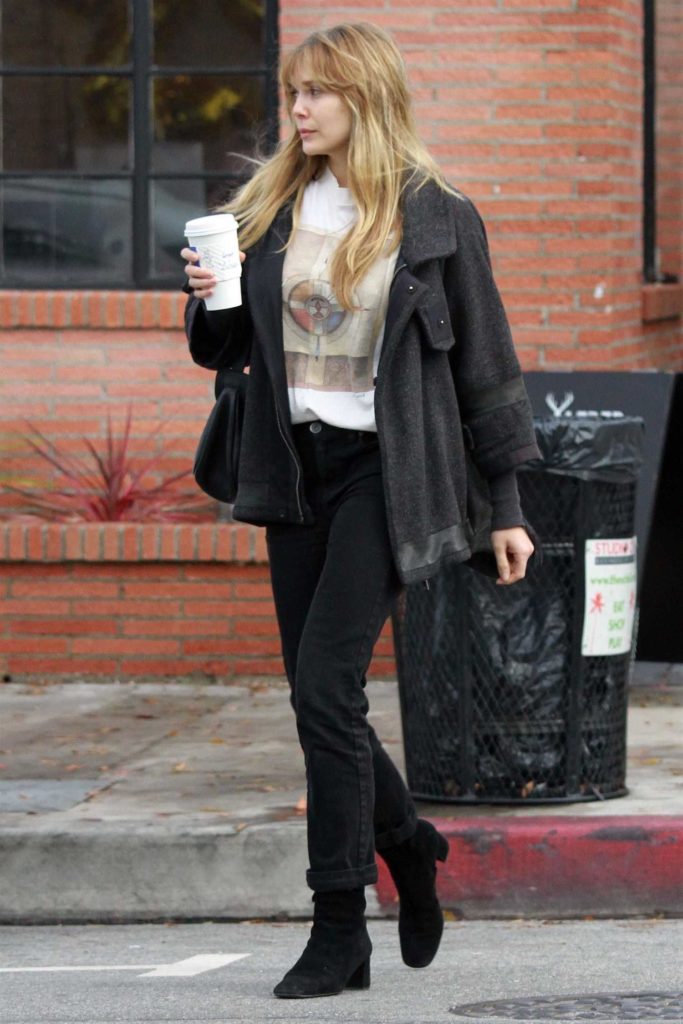 Elizabeth Olsen in a Black Jacket