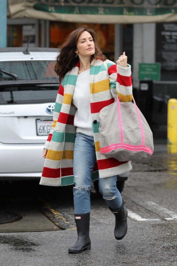 Minka Kelly in a Black Rubber Boots Out Shopping in West Hollywood ...