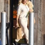 Pamela Anderson in a Beige Jogging Suit Goes Shopping at Vintage Grocers market in Malibu