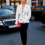 Pixie Lott Arrives at the Schiaparelli Show During the Paris Fashion Week in Paris