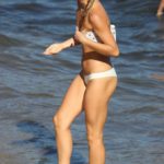 Sailor Brinkley Cook in a White Bikini on the Beach in Sydney