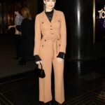 Torrey DeVitto in an Orange Suit Arrives at NBC Studios in New York