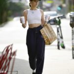 Willa Holland in a Dark Blue Sweatpants Was Seen Out in Los Angeles