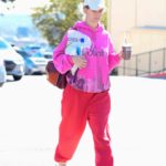 Alice Eve in a Red Sweatpants Leaves a Gym in Los Angeles