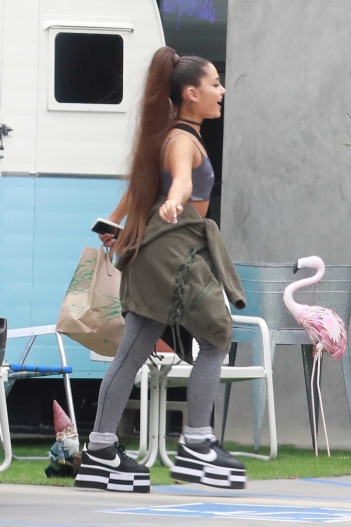 Ariana Grande in a Gray Top