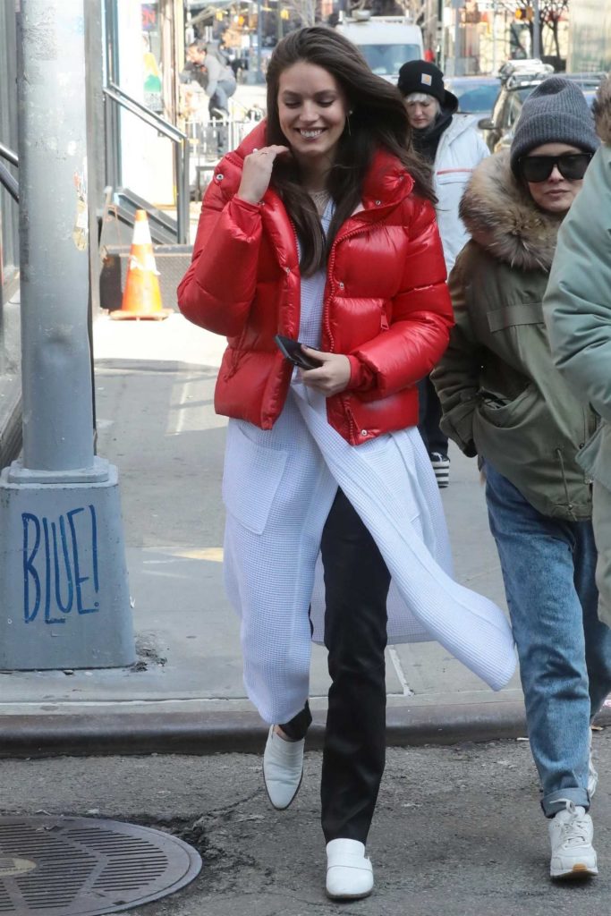 Emily DiDonato in a Red Puffer Jacket