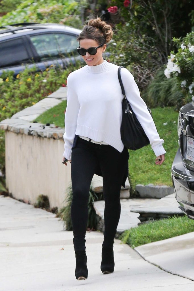 Kate Beckinsale in a White Sweater