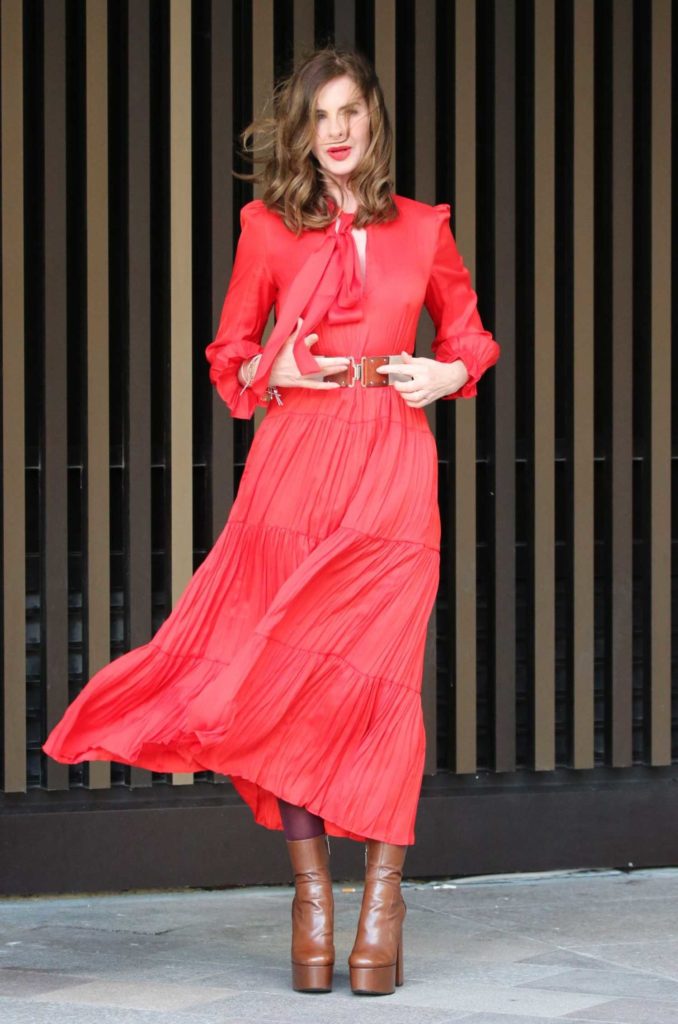 Trinny Woodall in a Red Dress