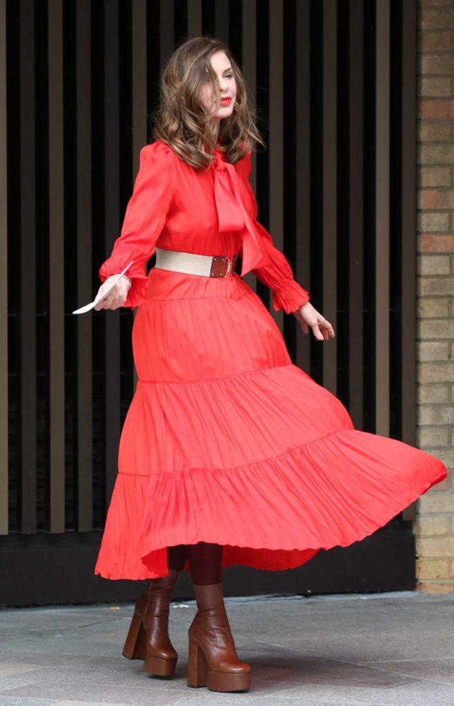Trinny Woodall in a Red Dress