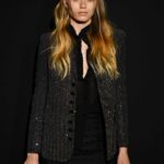 Abbey Lee Kershaw Attends the Saint Laurent Show During Paris Fashion Week in Paris