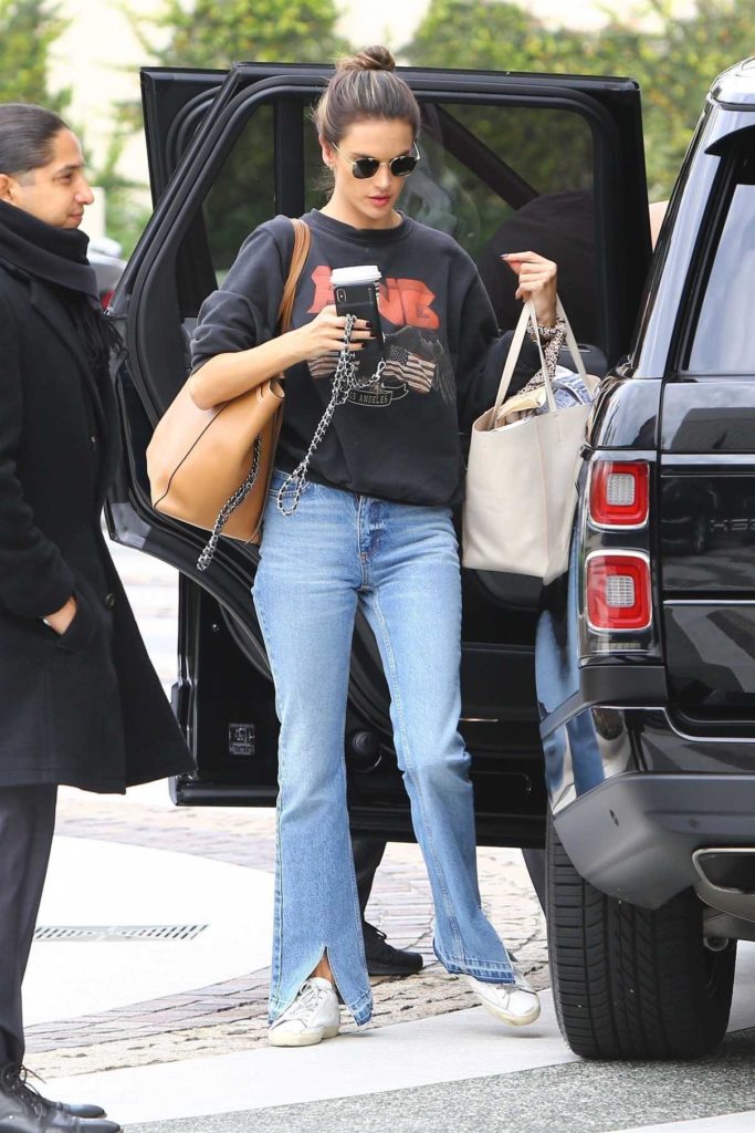 Alessandra Ambrosio in a Blue Jeans