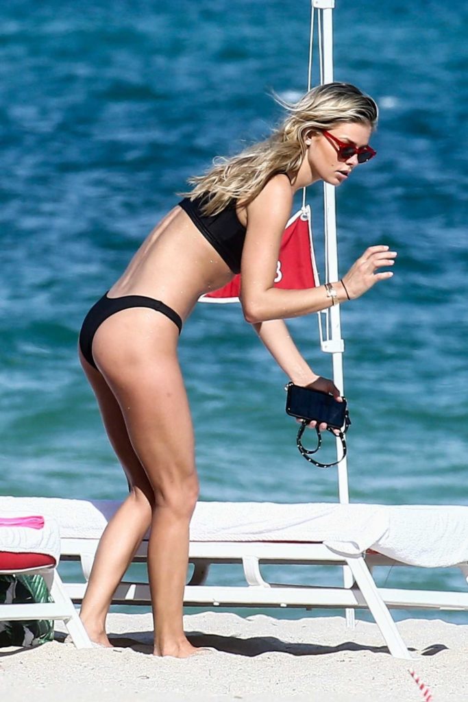 Danielle Knudson in a Black Bikini