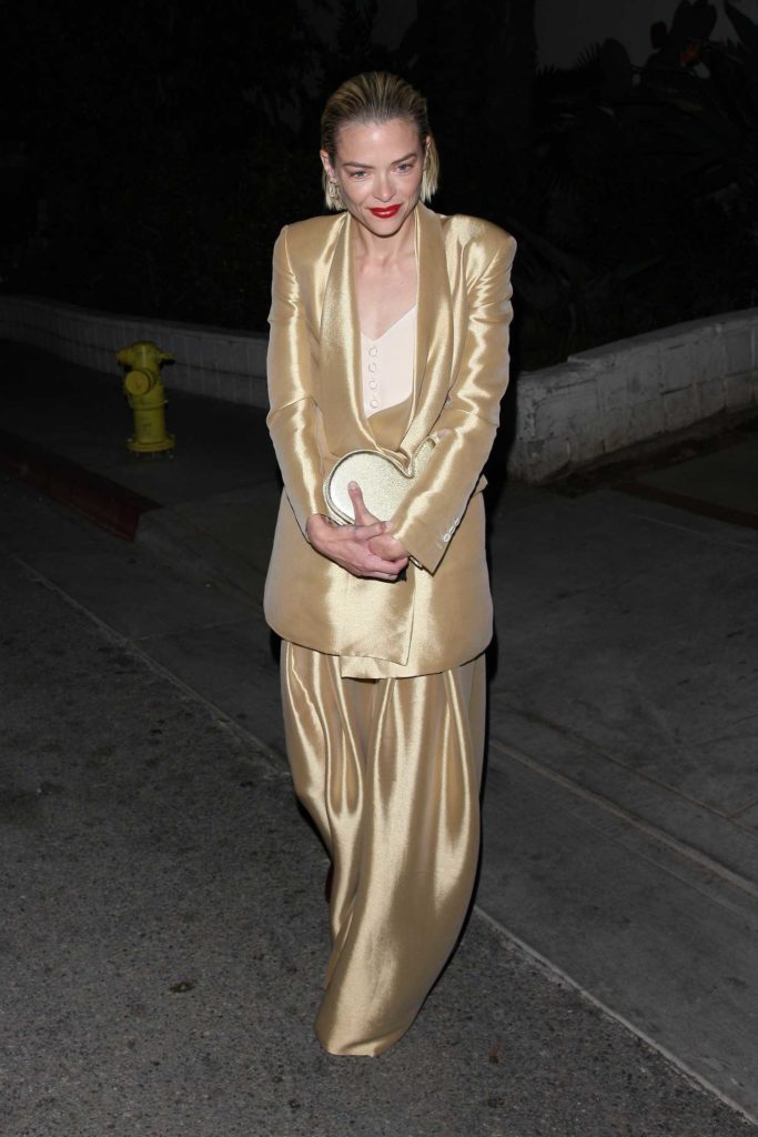 Jaime King in a Gold Suit