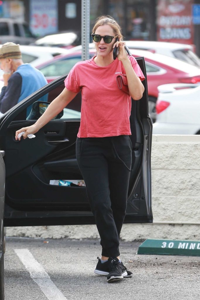 Jennifer Garner in a Red T-Shirt