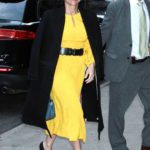 Julia Louis-Dreyfus in a Yellow Dress Arrives to Good Morning America in New York City