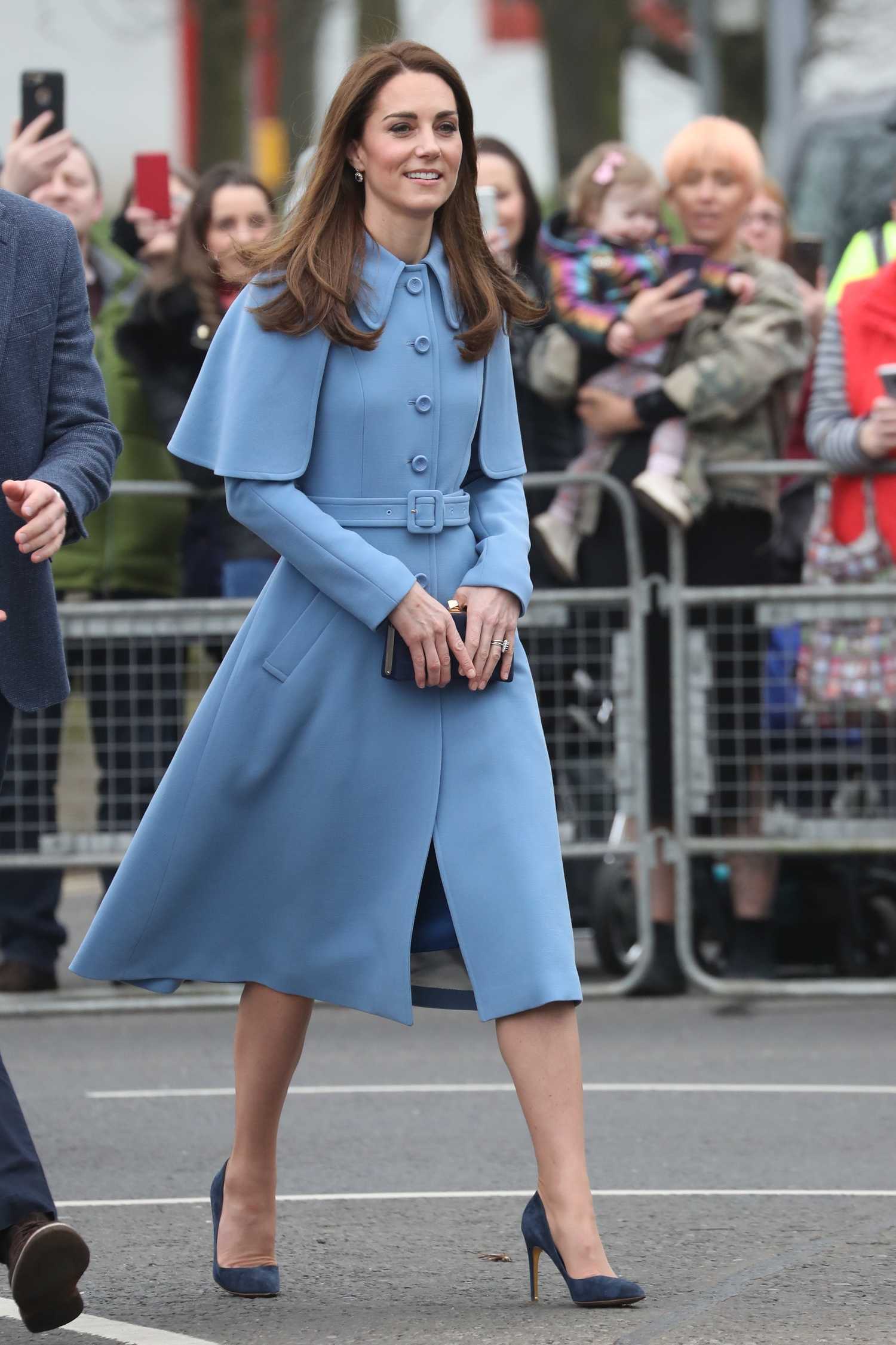 Kate Middleton in a Blue Coat Visits CineMagic at the Braid Arts Centre ...