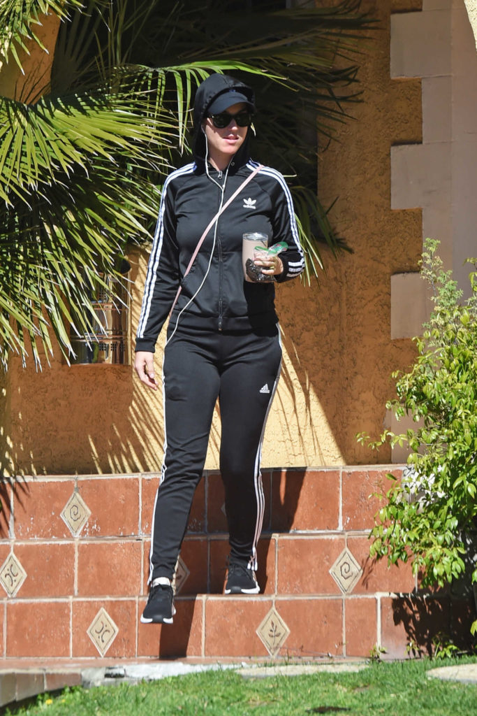 Katy Perry in a Black Adidas Track Suit