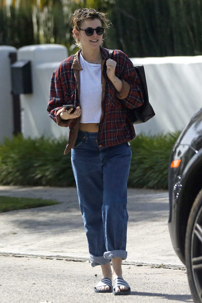 Kristen Stewart in a Plaid Jacket
