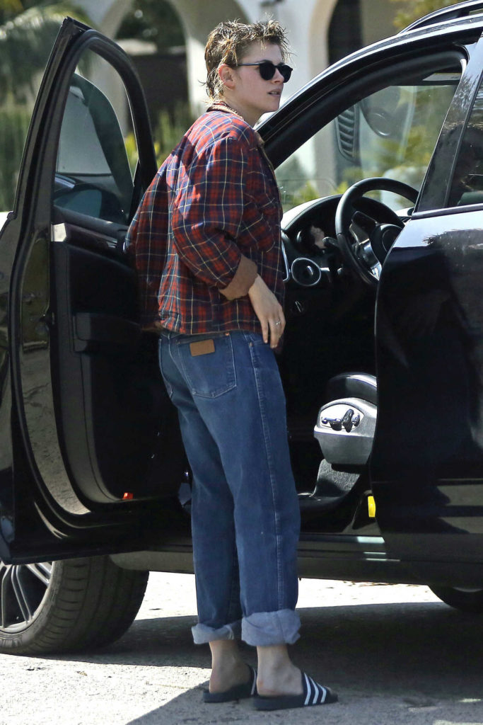 Kristen Stewart in a Plaid Jacket