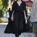 Maria Sharapova in a Black Coat Goes Shopping in West Hollywood