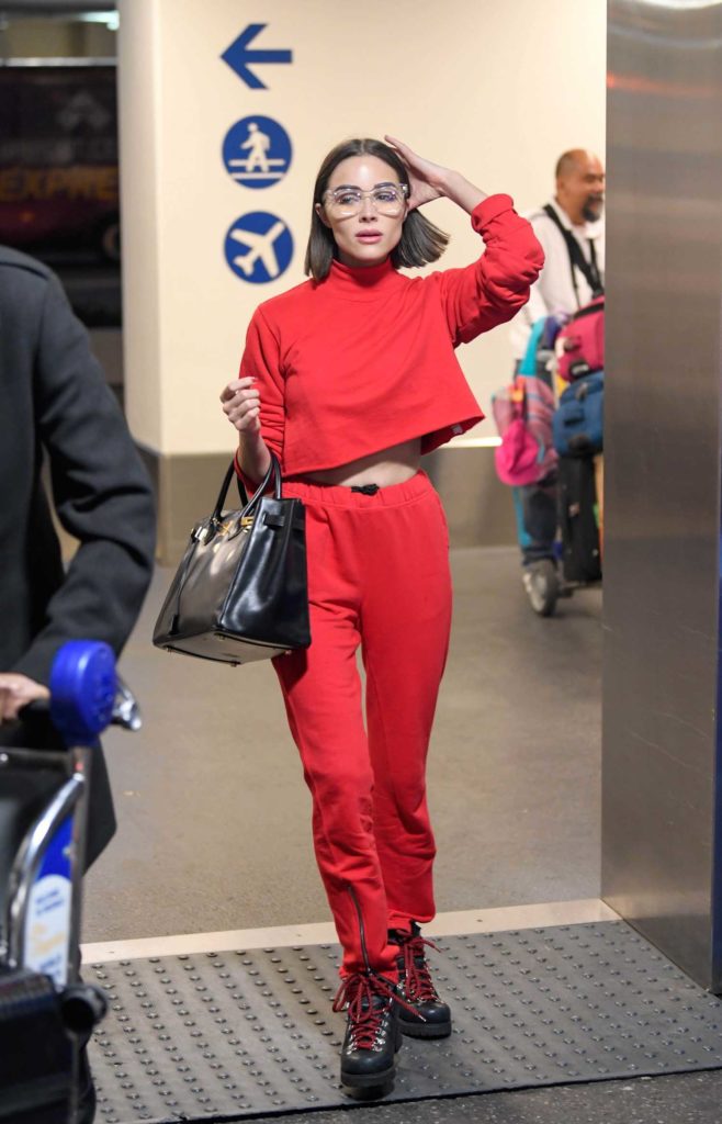 Olivia Culpo in a Red Pants