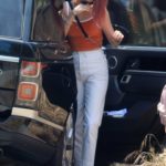 Behati Prinsloo Shows off Her New Red Hair Out in Beverly Hills