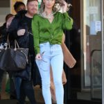 Ferne McCann in a Green Shirt Leaves ITV Studios in London