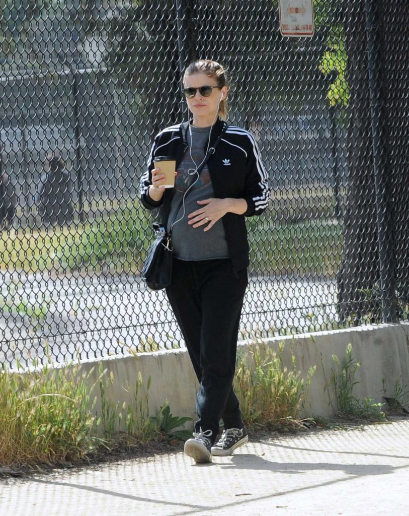 Kate Mara in a Black Adidas Track Jacket