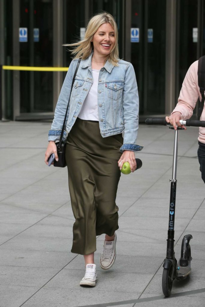 Mollie King in a Blue Denim Jacket