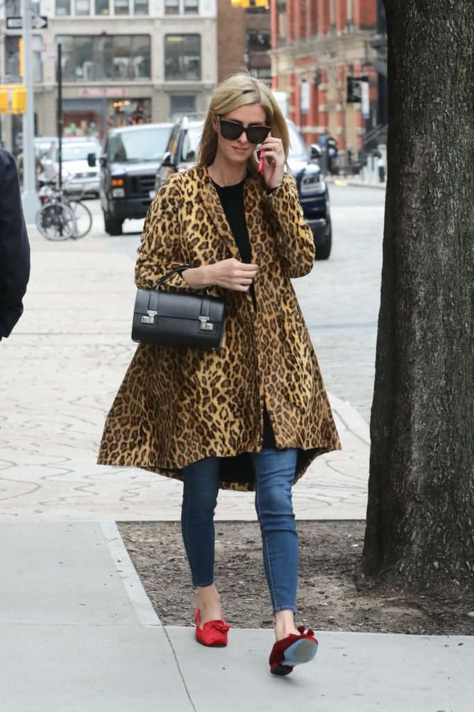 Nicky Hilton in a Leopard Print Trench Coat