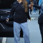 Ronda Rousey in a Gray Sweatpants Arrives at The Late Show with Stephen Colbert in New York