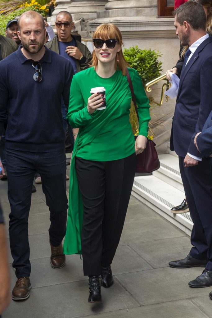Jessica Chastain in a Green Blouse
