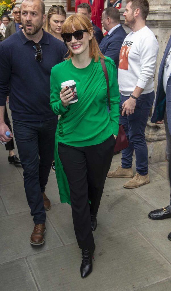 Jessica Chastain in a Green Blouse